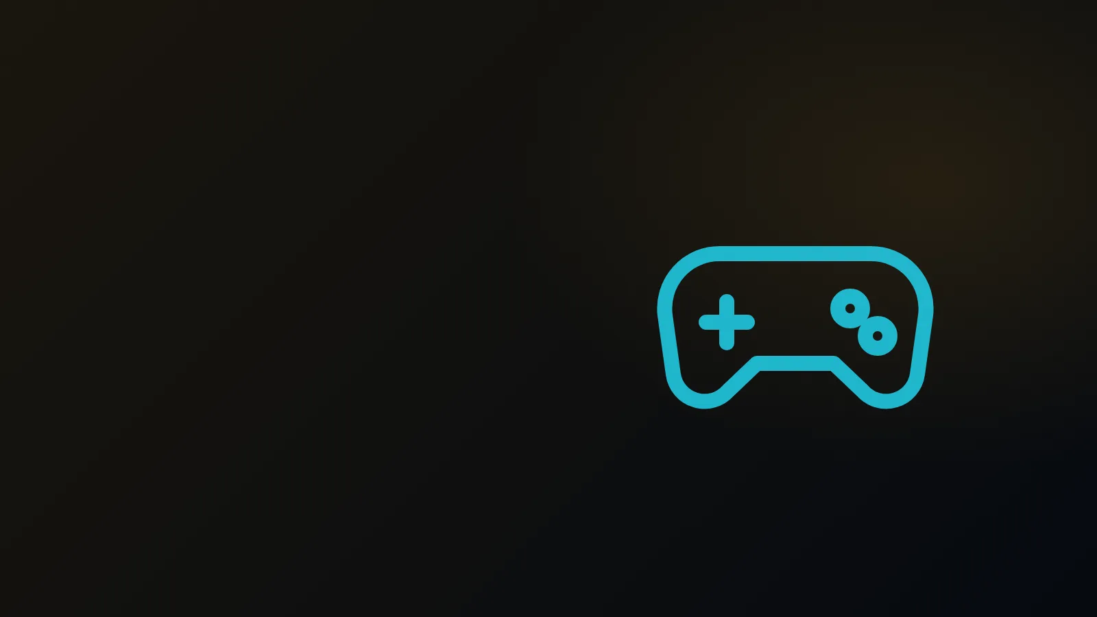 Ilustración de SweepSkill: icono de un mando de consola en cyan sobre fondo azul oscuro